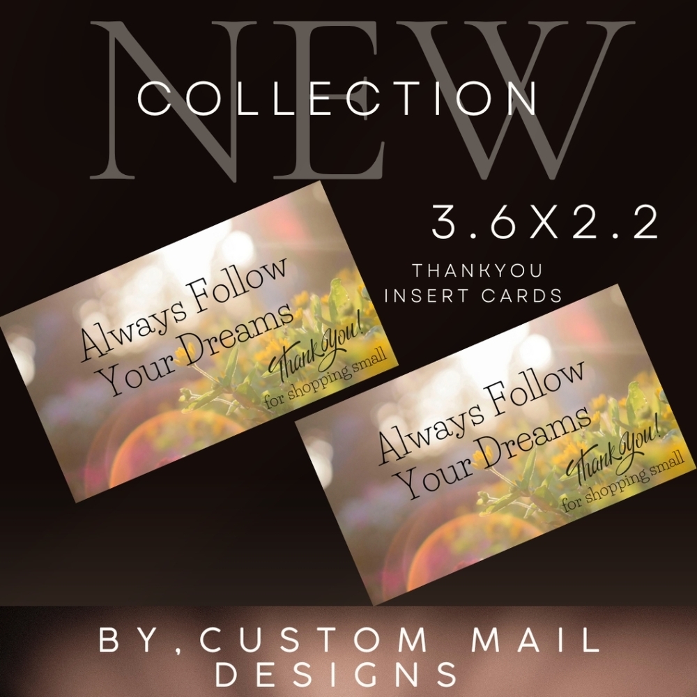 30 Thank you cards New Collection( Pair up with any poly mailer)